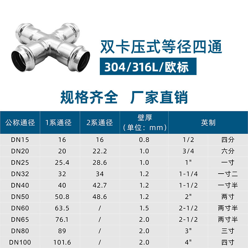 雙卡壓式等徑四通2